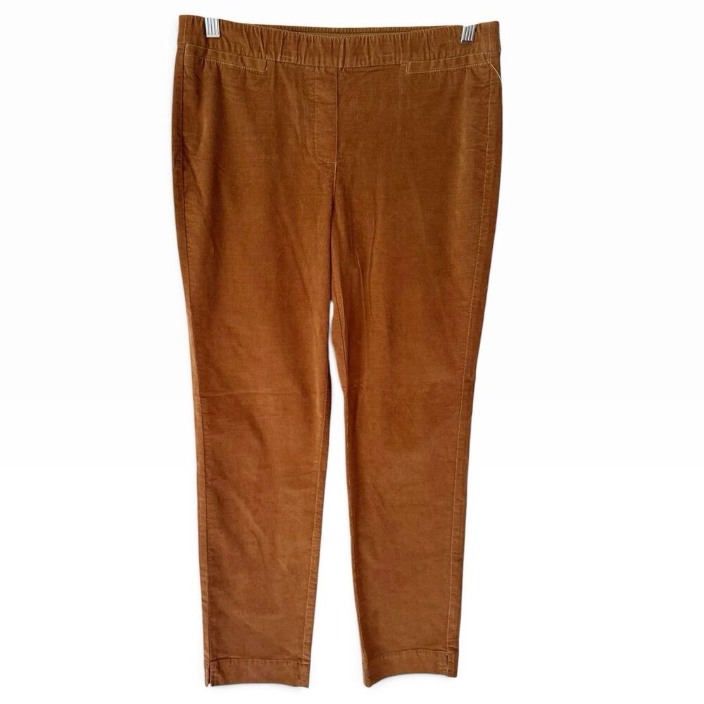 NWT J. Jill Pull On Corduroy Pants Straight Leg Acorn Brown Size 10